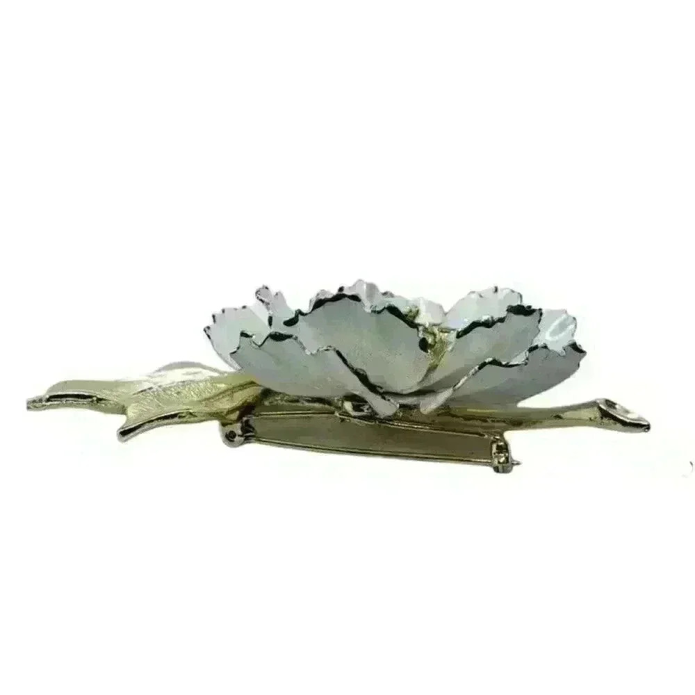 Vintage Coro Signed Brooch Flower Ruffle Iridescent Petals & AB Rhinestones RARE - Picture 6 of 8